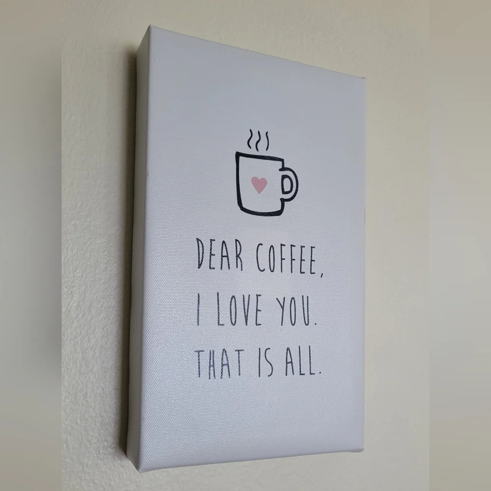 Coffee Canvas Wrapped Sign Wall Hanging